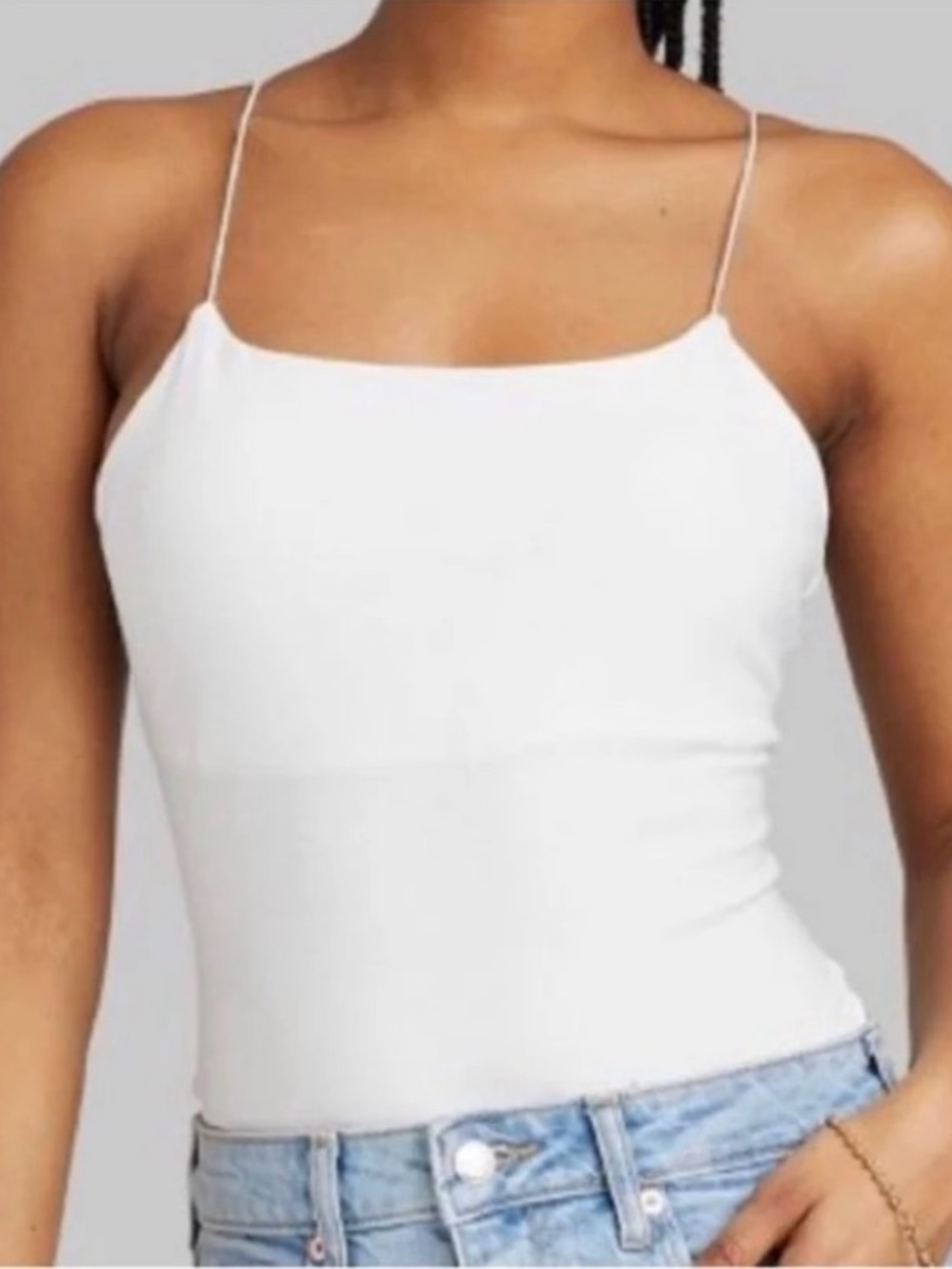 wild fable White Spaghetti Strap Camisole Bodysuit
